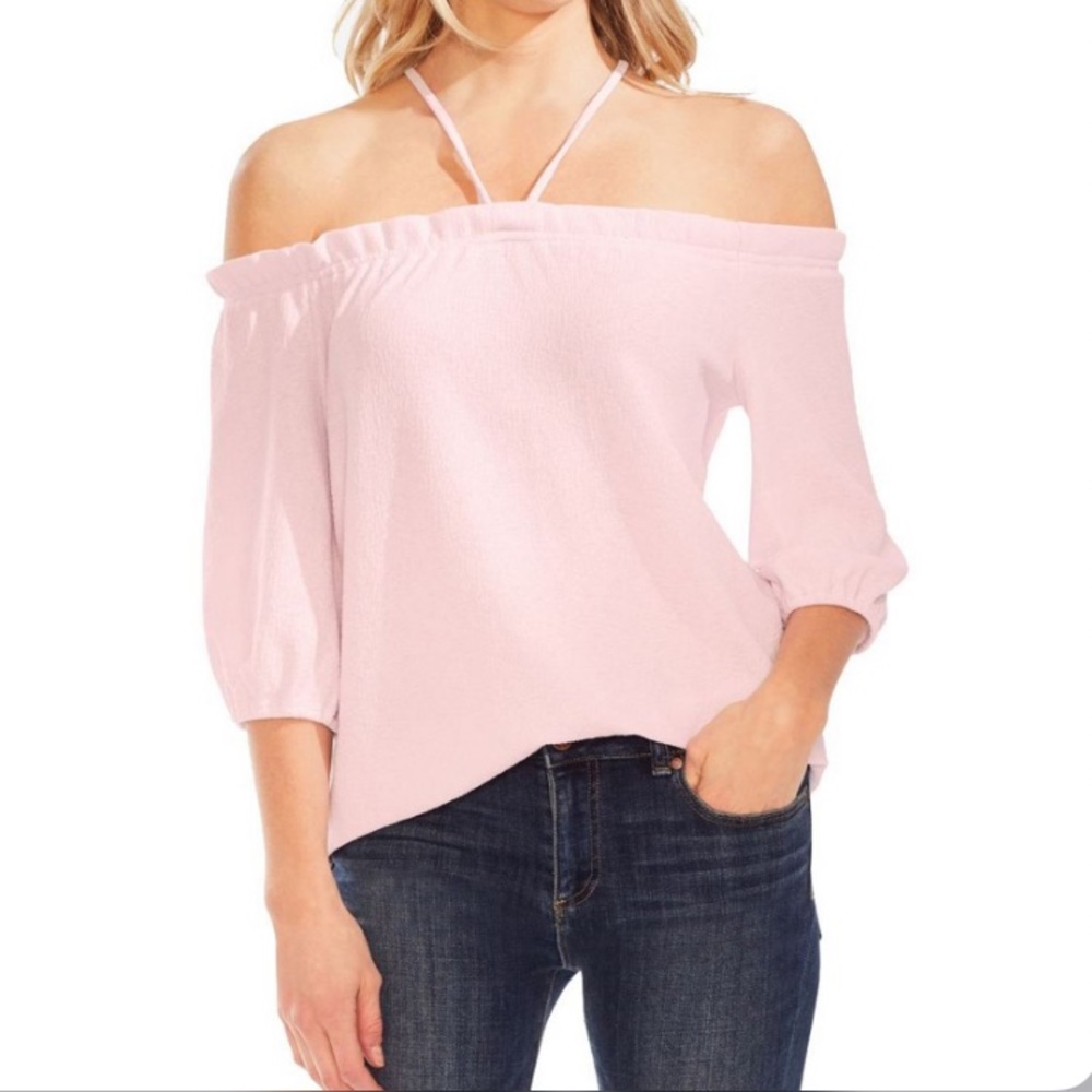 NWOT Vince Camuto Off Shoulder Tie Back Blouse